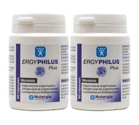 Nutergia Pack 2x ErgyPhilus Plus 60 Cápsulas | Probióticos con Lactobacillus y Bifidobacterium | Equilibrio de la Flora Intestinal | Sin Gluten ni Lactosa | 120 Cápsulas Totales
