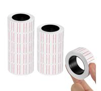 NUTKIT 10 Rollos Calcomanías de Pricemarker, 21mm x 12mm, Un Total de 5000 Unidades, Etiqueta de Precio a Rayas Rojas, Etiqueta de Precio Uso en La Oficina Tienda（500 hojas/rollo）