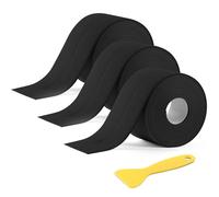 NUTKIT 3 Rollos Cinta Selladora Bañera Autoadhesiva,Cinta Selladora Impermeable Trae Una Pala,Moho a Prueba Sucio Cinta de Sellado para Bañera,Ventana y Fregadero de Cocina(Negro,3.8cmx3.2m/Rollo)