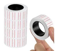 NUTKIT 5 Rollos Calcomanías de Pricemarker, 21mm x 12mm, Un Total de 2500 Unidades, Etiqueta de Precio a Rayas Rojas, Etiqueta de Precio Uso en La Oficina Tienda（500 hojas/rollo）