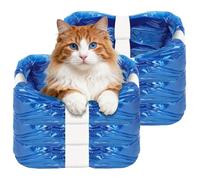 NUTKIT 6 Piezas Recambios Cubos de Pañales, Bolsas de Repuesto para Arena para Gatos, para el Cambio Higiénico de La Arena para Gatos, para Cubo de Pañales, Bolsas de Recambio para Arena de Gato, Azul