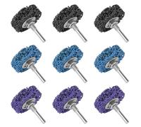 NUTKIT Disco Abrasivo Grueso CSD de 50 mm, 9 Piezas Disco de Limpieza Basto, Discos Abrasivos para Amoladoras Angulares, para Eliminación Oxido Pintura Descamación(3 Negros, 3 Azules, 3 Morados)