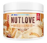 ALLNUTRITION Nutlove Choco Blanco con Cacahuete para Untar - Crujiente para Untar sin Azúcar - Chocolate Blanco para Untar con Cacahuetes - Dulces Bajos en Calorías - Snack Saludable - 500g