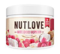 ALLNUTRITION Nutlove Crema para Untar de Chocolate Blanco con Choco y Frambuesa - Crema Blanca Crujiente - Ideal para Dulces Bajos en Calorías - Snacks Saludables - 500g