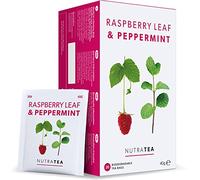 Nutra Tea Té de hoja de frambuesa y menta | Té de hoja de frambuesa para embarazadas y madres embarazadas - 120 bolsas envueltas individualmente - Infusiones de hierbas (paquete de 6)