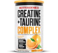 Nutragenics Creatine + Taurine - 500 g - Creatina monohidrato micronizada - Creatina en polvo con sabor - Creatine monohydrate - Creatina 500g - creatina monohidratada (Sabor Naranja)