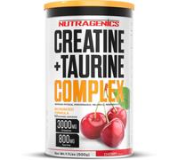 Nutragenics Creatine + Taurine - 500 g - Creatina monohidrato micronizada - Creatina en polvo con sabor - Creatine monohydrate - Creatina 500g - creatina monohidratada (Cereza)