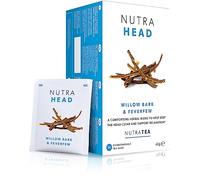 NUTRAHEAD - Té de alivio de migraña | Té para aliviar el dolor de cabeza - para aliviar la migraña y el dolor de cabeza por tensión - Incluye matricaria y corteza de sauce - 120 bolsas de té envueltas