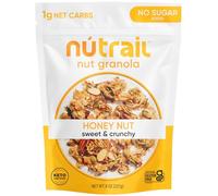 NuTrail Muesli de nueces, cereales, miel sin azúcar añadido, keto, bajo en carbohidratos, sin gluten, sin cereales, desayuno saludable, 237 ml, 1 unidad