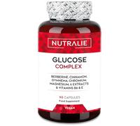 Glucosa Complex 2000mg - Azúcar Sangre - Control Glucosa Berberina Cromo Canela Gymnema Pimienta Negra Melon Amargo Vitamina E B6 - Niveles Normales de Glucosa en Sangre - 60 Cápsulas Nutralie