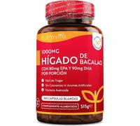Nutravita Aceite de Hígado de Bacalao 1000mg - 365 Cápsulas Blandas de Aceite de Pescado de Primera Calidad - Rico en Omega 3 de Alta Potencia, Vitaminas A, D, E y Aceite de Ajo