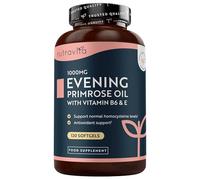 Nutravita Aceite de Onagra en Cápsulas Blandas 1000 mg - Aceite de onagra con Ácido Gamma Linolénico (GLA) y Omega 6, Vitaminas E y B6 - 120 Cápsulas Blandas