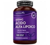 Nutravita Acido Alfa Lipoico 650 mg - 120 ALA Cápsulas de Alta Potencia para Veganos, Suministro para 4 Meses - 100% Naturales, Sin Agentes Aglutinantes ni Rellenos Sintéticos