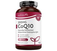 Nutravita Coenzima Q10 200mg - 100% Pura Fermentada Naturalmente - 120 Cápsulas Veganas de CoQ10 de Alta Potencia - Q10 Antioxidante, Energízante y Fortalece Sistema Inmune - Suministro de 4 Meses