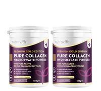 Nutravita Colageno en Polvo 1000g (Paquete de 2) - Péptidos de Colágeno Hidrolizado Bovino en Polvo - 100 Porciones - Collagen Peptides Tipo 1 - con 8 Aminoácidos Esenciales - Sin Sabor