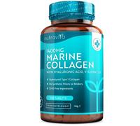Nutravita Colágeno Marino 1400mg con Ácido Hialurónico 100mg - 120 Comprimidos Potentes - Suplementos de Colágeno Hidrolizado con Vitamina C, Vitamina E, Vitamina B2, Zinc, Cobre
