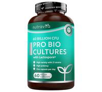Nutravita Complejo Probiótico - 21 Cepas - 60 Mil Millones UFC - 1 Cápsula Diaria - 60 Cápsulas Veganas De Liberación Retardada - LactoSpore® Clínicamente Estudiado, Lactobacillus Reuteri & Inulina