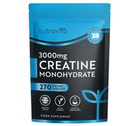 Nutravita Creatina Monohidratada 3000mg - 270 Comprimidos Veganos | Creatine Monohydrate - Hombre y Mujer Suplemento - Creatina Monohidrato Suplementos Gym - Creatine Pastillas