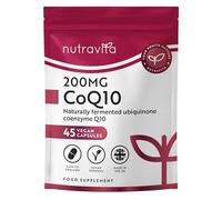 Nutravita Integratore CoQ10-45 Capsule Vegane ad Alto Dosaggio di Coenzima Q10 200mg - Ubiquinone 100% Puro e Fermentato Naturalmente - Q10 Coenzima - Co Enzima Q 10 - Prodotto nel Regno Unito