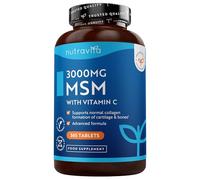 Nutravita MSM 3000mg con Vitamina C - 365 Tabletas Veganas - Metilsulfonilmetano en Comprimidos - Complemento Alimenticio - Alternativa al MSM en Polvo