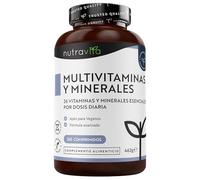 Nutravita Multivitaminas y Minerales- 365 Comprimidos Veganos - Complejo Vitamínico de 26 Activos Esenciales Vitamina C, D3, A, B, E y Minerales Yodo, Selenio, Calcio, Hierro, Zinc - Multivitamínico