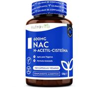 Nutravita NAC N-acetil-cisteina 600mg - 150 cápsulas veganas (5 meses) - Suplemento NAC 600mg - N Acetilcisteina Alta biodisponibilidad - N Acetilcisteina Sin Rellenos Ni Aglutinantes Sintéticos
