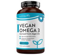 Nutravita Omega 3 Vegano 2000mg - 660mg EPA y 440mg DHA - 240 Cápsulas Blandas (8 Meses) - Corazòn, Función Cerebral & Visiòn (EFSA) Vegan Omega 3 Capsulas - Omega3 Suplementos - Hombres & Mujeres