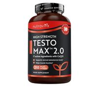 Nutravita TESTOMAX 2.0 para Hombre - Ashwagandha KSM-66, CoQ10, Raíz de Maca - 210 Cápsulas Veganas - Rendimiento Muscular Vigorizante
