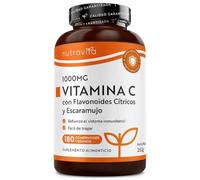 Nutravita Vitamina C 1000 mg con Bioflavonoides y Rosa Mosqueta - 180 Comprimidos Veganos, 6 Meses - Vitamina C Pura - Contribuye al Funcionamiento Normal del Sistema Inmune (EFSA)