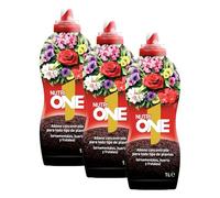 Nutri 1 One Abono líquido concentrado para todo tipo de Plantas y Flores, Fertilizante Premium con ingredientes naturales y resultados visibles en 7 días, (Paquete de 3)