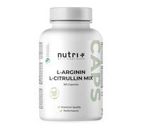 Nutri + Arginina Citrulina Caps - 360 Cápsulas de alta Dosis + veganas - 3000 mg de Malato de L-citrulina + L-arginina base - sin Aditivos