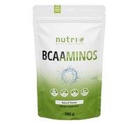 Nutri + BCAA Neutro en Polvo - BCAAminos alta Dosificación sin Edulcorante, Azúcar ni Aditivos - essential Amino Acids - instant vegan Powder sin Aroma 300g