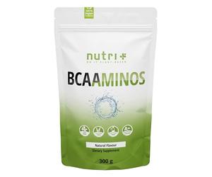 Nutri + BCAA Neutro en Polvo - BCAAminos alta Dosificación sin Edulcorante, Azúcar ni Aditivos - essential Amino Acids - instant vegan Powder sin Aroma 300g