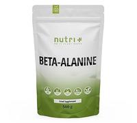 Nutri+ Beta Alanina en Polvo 500 g - vegano puro con alta Dosificación y sin Aditivos - Potenciador Pre-Entrenamiento - Beta Alanina en Polvo - Energizante Deporte 500g