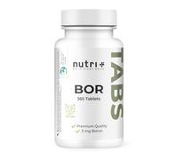 Nutri + Boro Comprimidos 365x - 3 mg de Bórax - alta Dosis + vegano - sin Rellenos ni Aditivos - probado en Laboratorio - Suministro para un Año