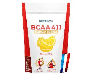 Nutri&Co BCAA 4.1.1 en polvo - Enriquecido con EAA - Sabor a limón - 230 g (Vegano)