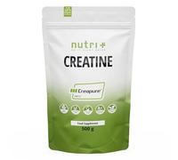 Nutri + Creapure 500g - Creatina monohidrato en Polvo - 99.99% puro - alta Dosificación - Creatina ultrafina neutra - vegan Creatine - producido en Alemania