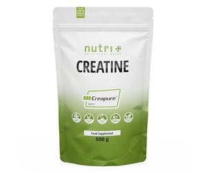 Nutri + Creapure 500g - Creatina monohidrato en Polvo - 99.99% puro - alta Dosificación - Creatina ultrafina neutra - vegan Creatine - producido en Alemania