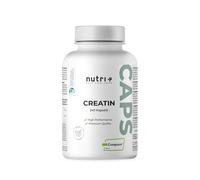 Nutri + Creatina Creapure Caps con 850 mg de Monohidrato de Creatina en Polvo - 100% puro, vegano + alta Dosis - 240 Cápsulas de Creatine made in Germany