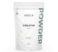 Nutri + Creatina Monohidrato 500 g - Creatina en Polvo altamente dosificada, ultrafina, vegana y neutra - Creatine Powder Mono Mesh 200 - made in Germany