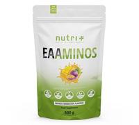 Nutri + EAA Aminoacidos en Polvo 500 g Veganos - todos los Aminoácidos esenciales - EAAs Sabor Mango-Fruta de la Pasión - Suplementos para Deporte - essential Amino Acids