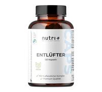 Nutri + Entlüfter 120 Cápsulas - para Gases e Hinchazón abdominal - Relajación gastrointestinal - Comino negro, Anís, Cúrcuma, Jengibre, Hinojo