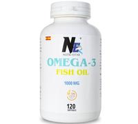 NUTRI-ESTAR Omega 3 1000MG - 3000 MG Aceite de Pescado por Dosis Diaria - 120 Perlas - Contenido Real 540 MG EPA y 360 MG DHA - Con Vitamina E - Sin GMO - Sin Gluten ni Lactosa