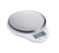 NUTRI FIT Báscula electrónica digital profesional de acero inoxidable con pantalla LCD grande de precisión de 1 g, máximo 5 kg, tara de apagado automático (blanco)