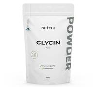 Nutri+ L-Glicina en Polvo vegana + 100% pura + altamente dosificada - Glycin 1 kg - Aminoácido sin Aditivos - ideal para endulzar Sustituto del Azúcar - Fabricado en Alemania