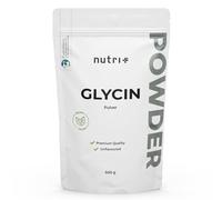Nutri+ L-Glicina en Polvo vegana + 100% pura + altamente dosificada - Glycin 500 g - Aminoácido sin Aditivos - ideal para endulzar Sustituto del Azúcar - Fabricado en Alemania