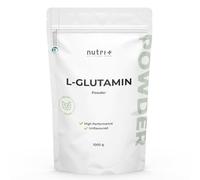 nutri+ L-Glutamina Polvo 1000g vegano - alta Dosis neutra pura sin Aditivos - 100% natural - L-Glutamina fermentada fabricada en Alemania - sin Gluten ni Lactosa