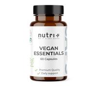 Nutri + Multivitamínico vegano - Vitaminas y Minerales - Vegan Essentials Cápsulas Preparado completo - Multi vitamínico con B12, D3, Hierro, Selenio y Colina