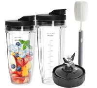 Nutri Ninja Batidora Accesorios 2 Vasos 32oz+24oz Blender Blade Vaso De Repuesto 7 Aletas