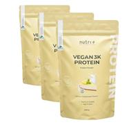 Nutri + Protein Powder Lemon Cheesecake 1 kg - Proteína en Polvo vegan sin Lactosa ni Suero - Proteínas en Polvo vegana Tarta de Queso al Limón 1000 g (Paquete de 3)